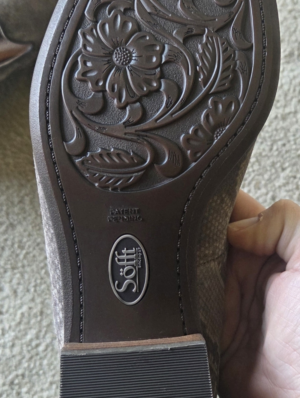 Sofft Severn Suede Leather Snakeskin Loafers Gray Size 10 - Picture 7 of 8